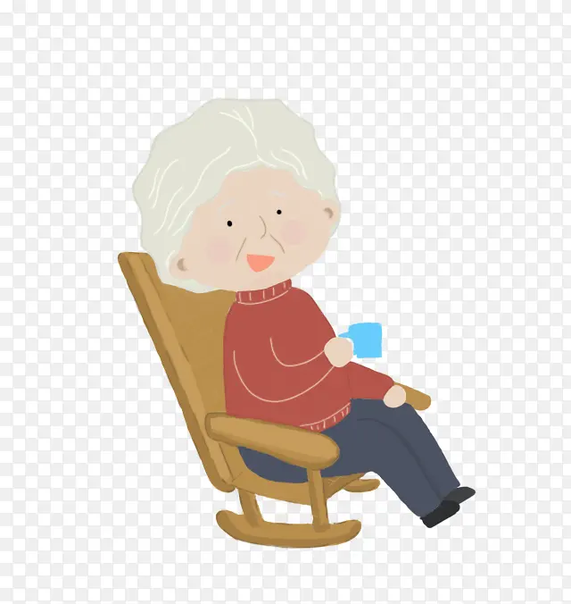 在躺椅上的奶奶
