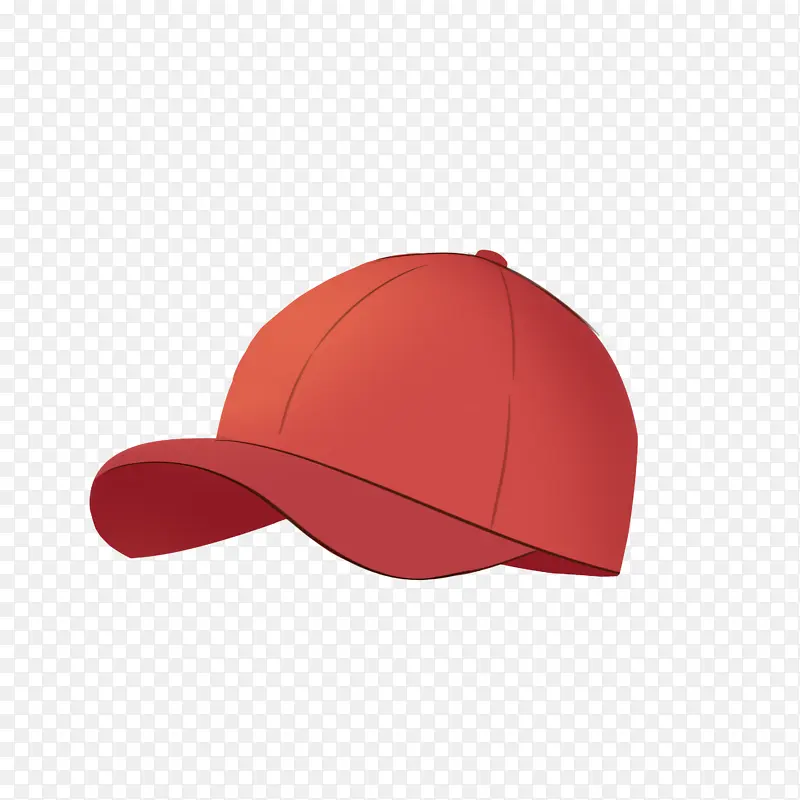 帽子红色鸭舌帽简约免扣素材