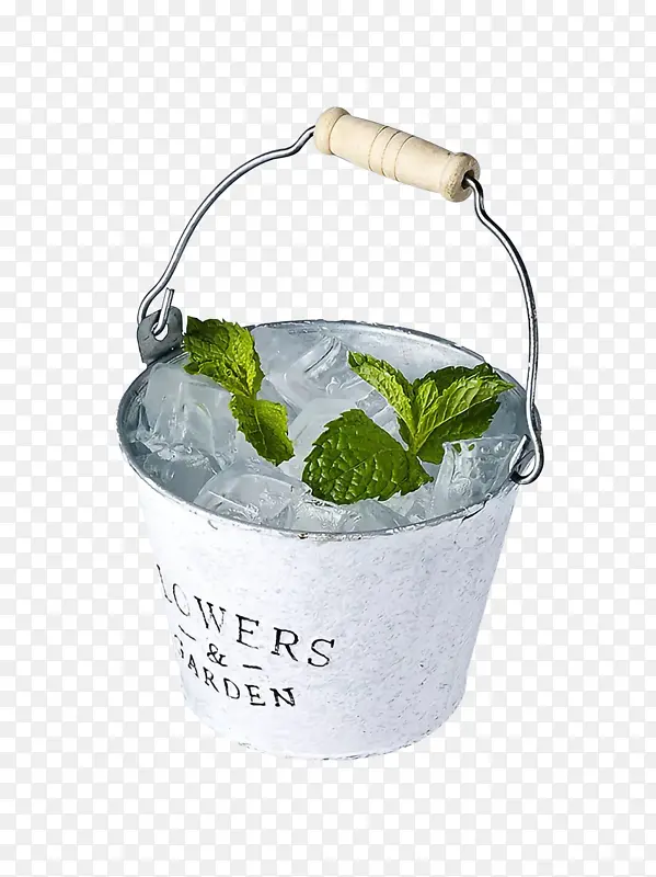 夏季冰块薄荷桶