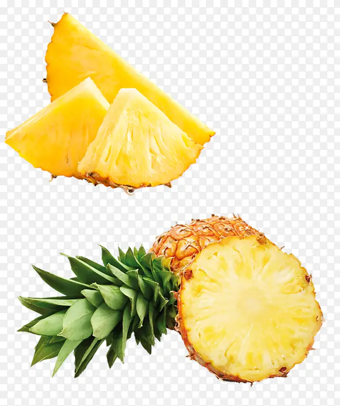 菠萝切开的菠萝水果