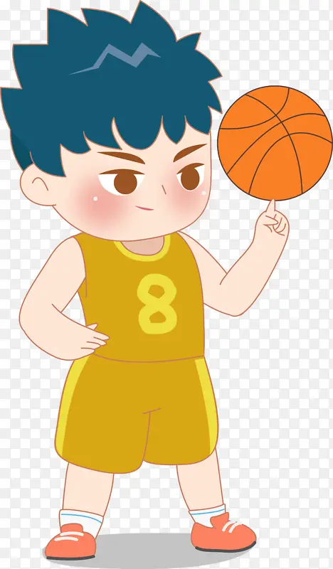 爱打篮球的小男孩