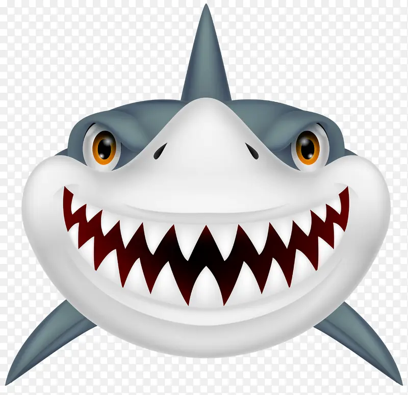 卡通高清PNG微笑鲨鱼图片