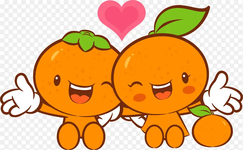 卡通 矢量 橙子 情侣 水果
