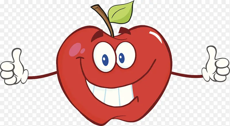 开心的卡通的苹果