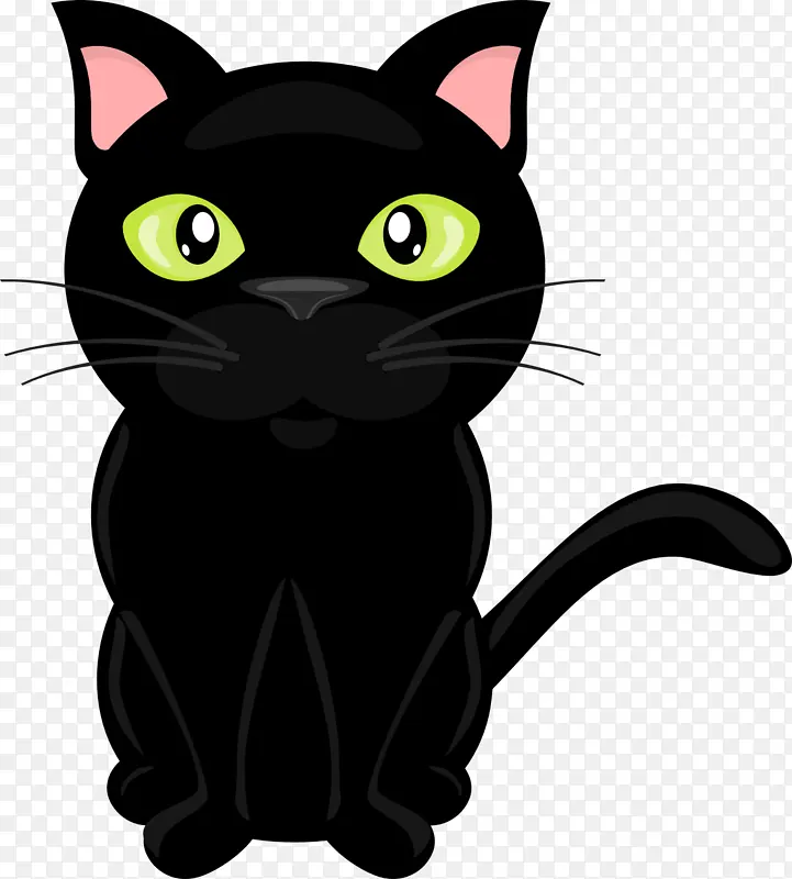 卡通黑猫免扣可爱的黑猫小猫