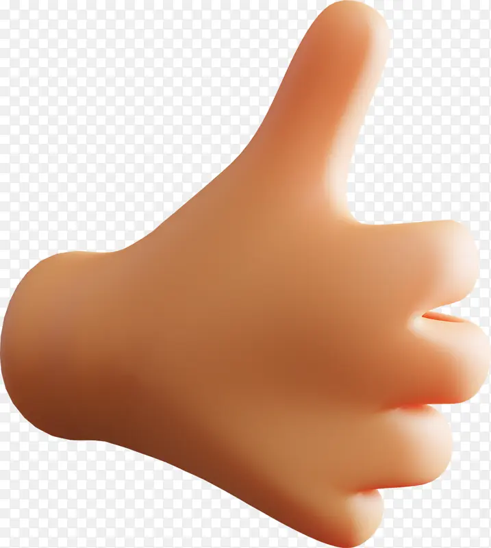 3D手势大拇指手背