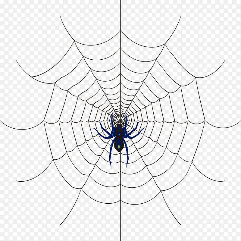 手绘黑色线条蜘蛛网装饰图案