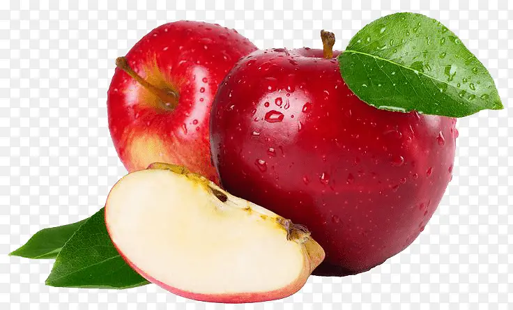 切开的新鲜红苹果