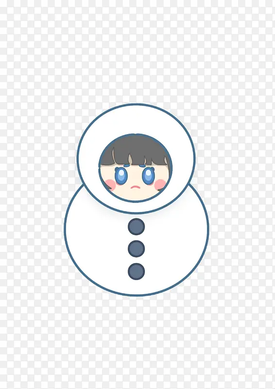 可爱的小雪人女孩