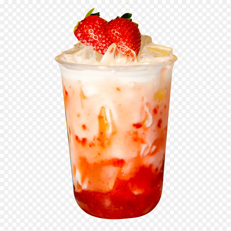 草莓奶茶图片透明传单