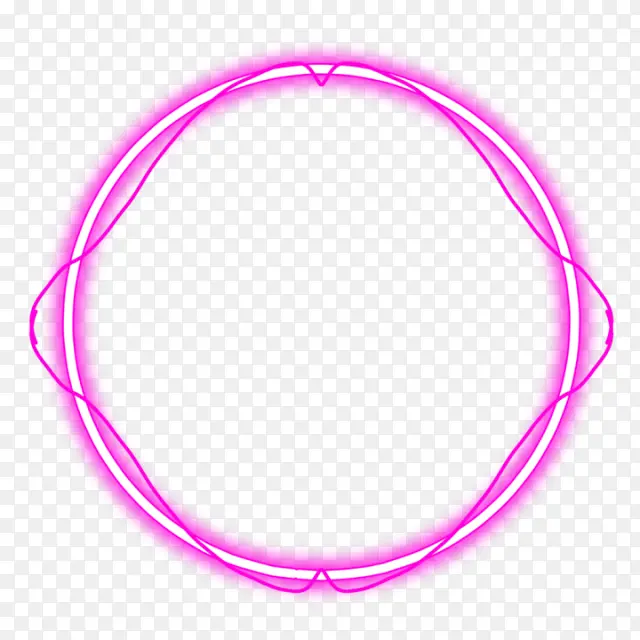 粉红荧光圆框装饰