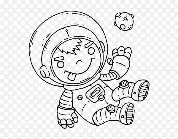 绘制宇航员着色书外层空间绘画-宇航员