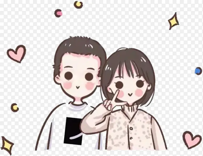 短发情侣头像