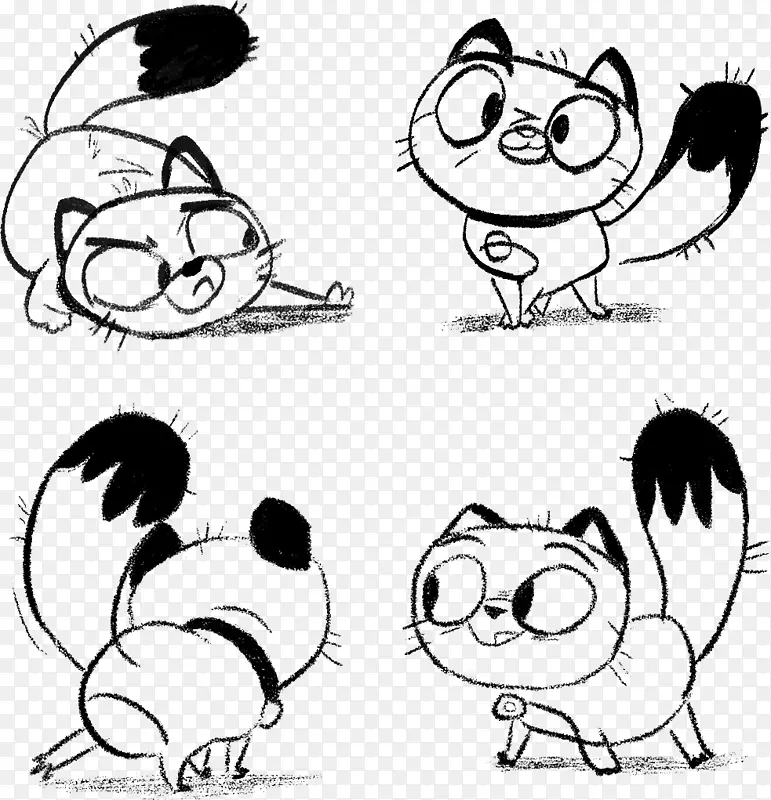 免扣元素卡通手绘猫