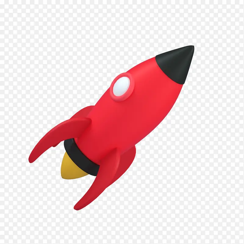 红色3D小火箭