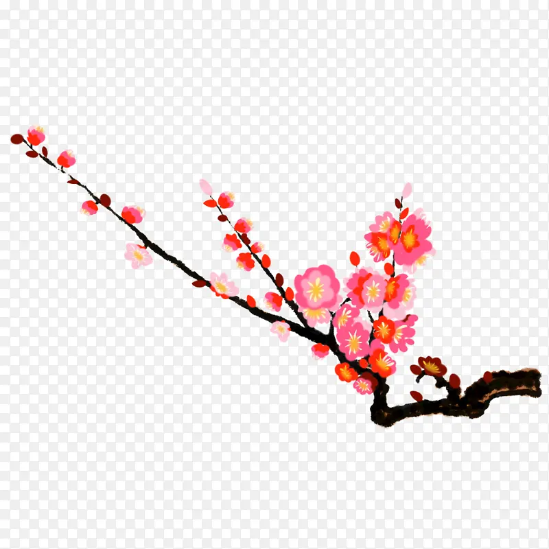 梅花插画装饰画
