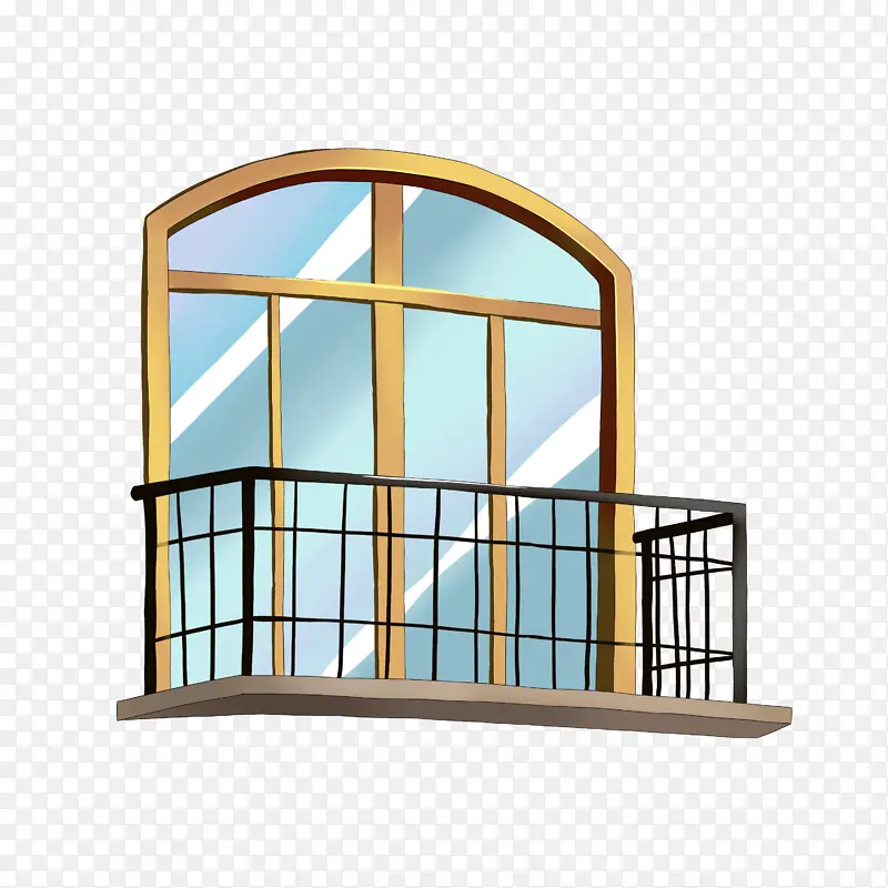 卡通阳台窗户元素