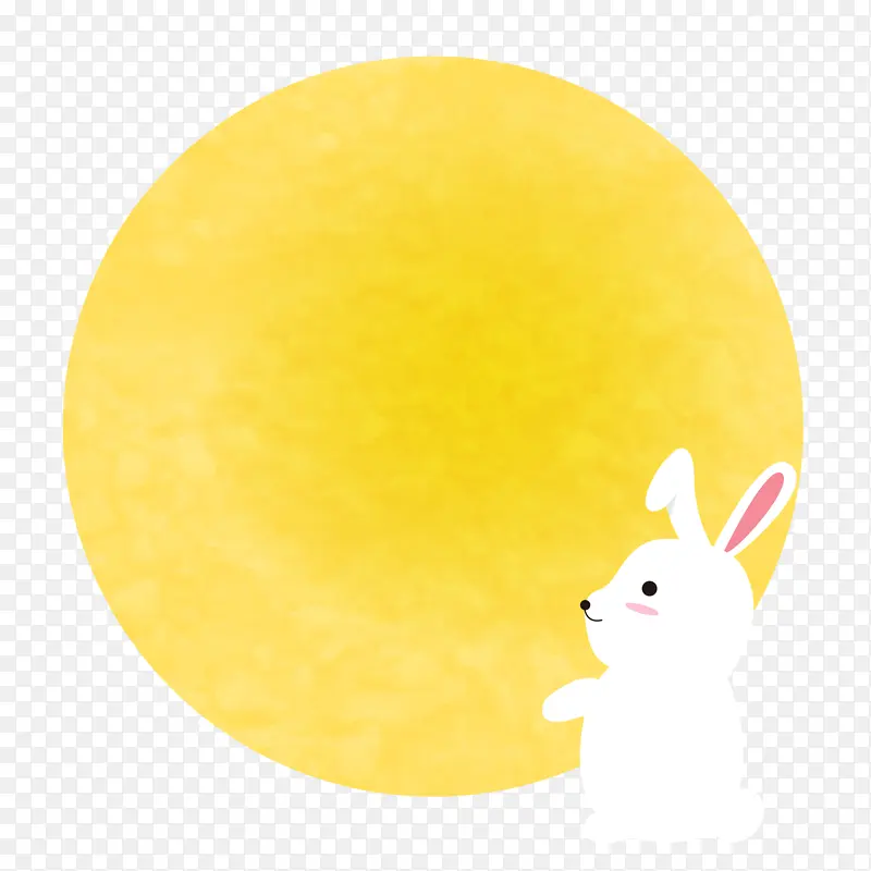 八月十五中秋节卡通月亮兔子