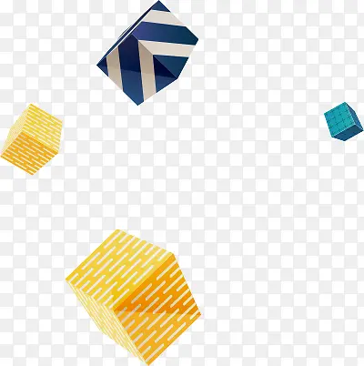 C4D漂浮的正方体元素