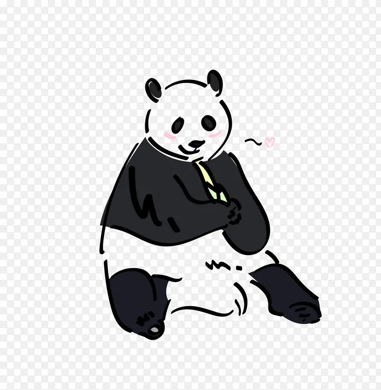 手绘简笔可爱大熊猫