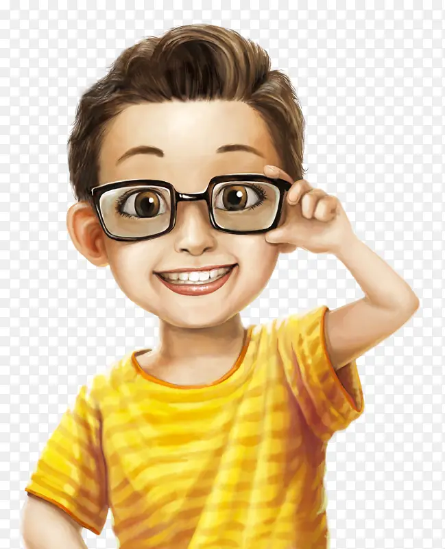 男童眼镜视 少年儿童学生小孩