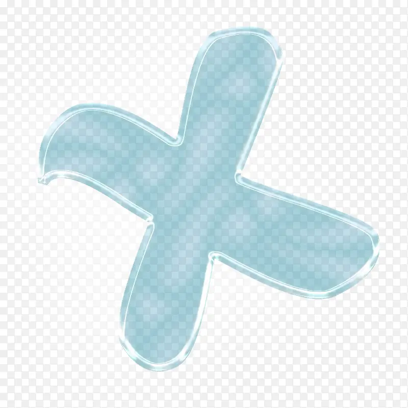 玻璃字母效果立体字体x