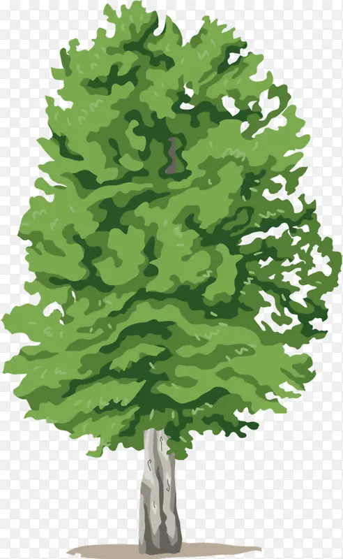 手绘绿色树木元素