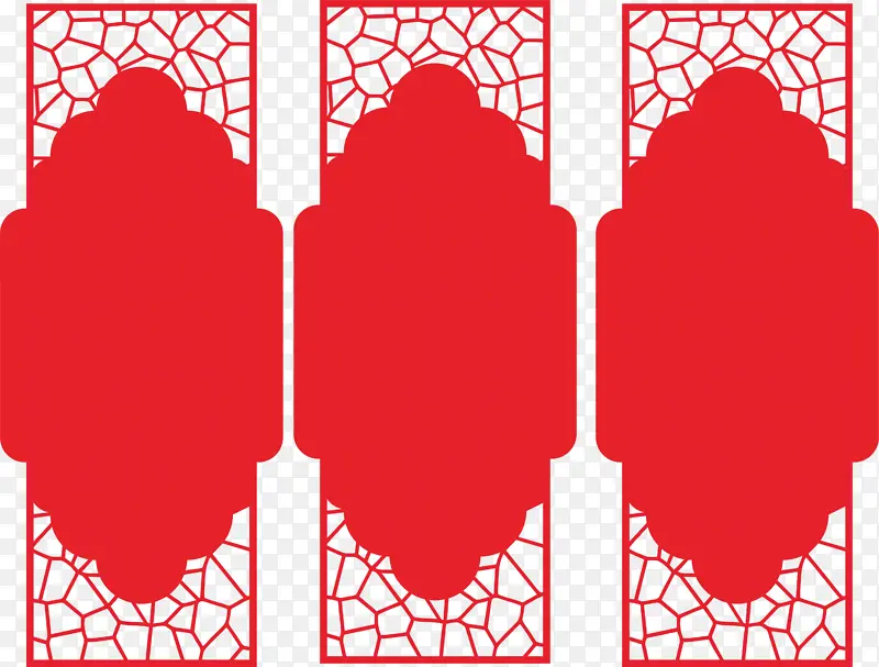 红色装饰花纹文化墙