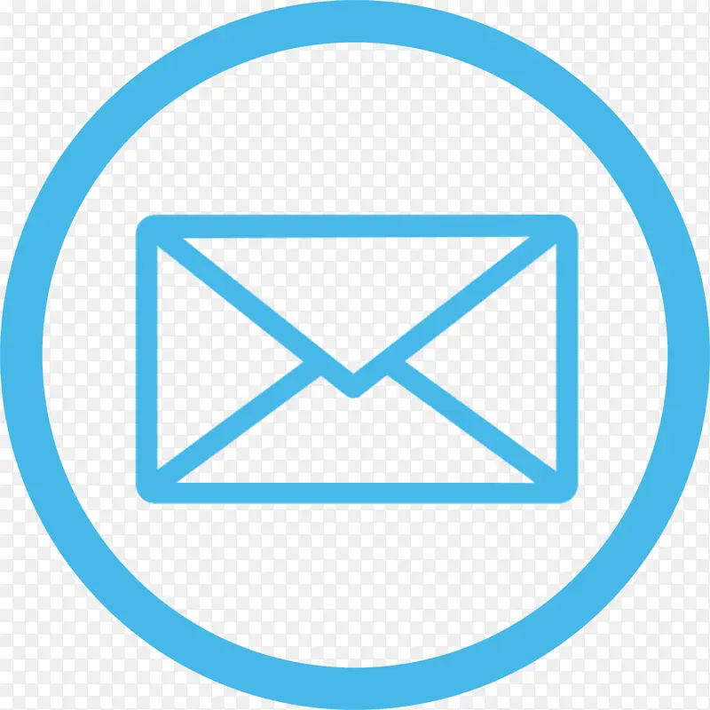 邮件图标素材蓝色圆