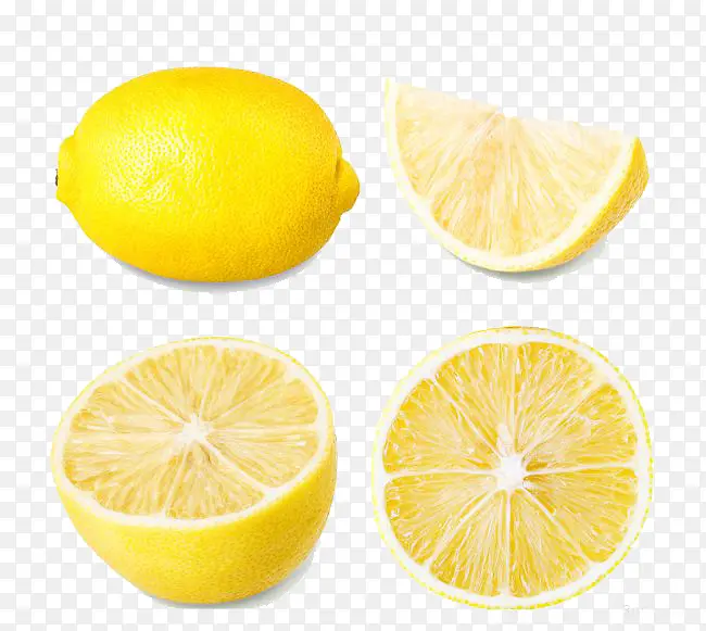 黄色半个整个柠檬