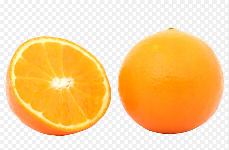 新鲜水果橙子切开橙子