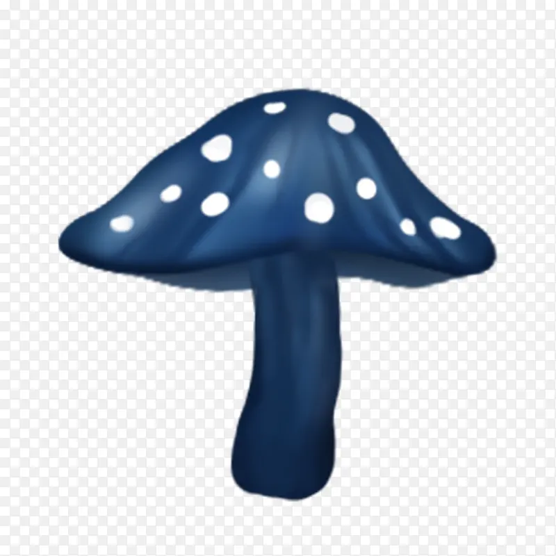 蓝色蘑菇免抠素材手绘蘑菇绝美