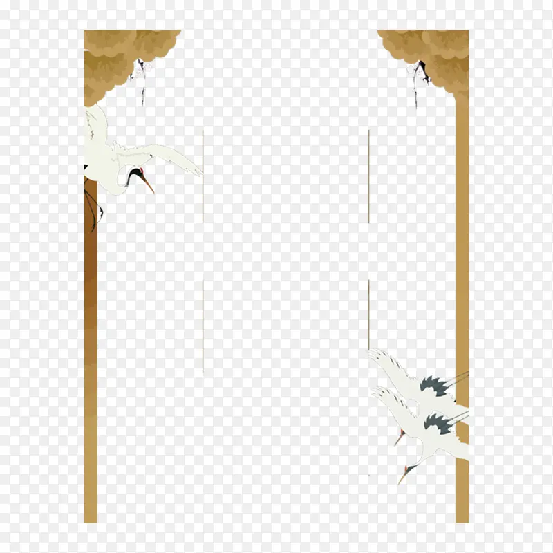 边框仙鹤中式边框中国风元素