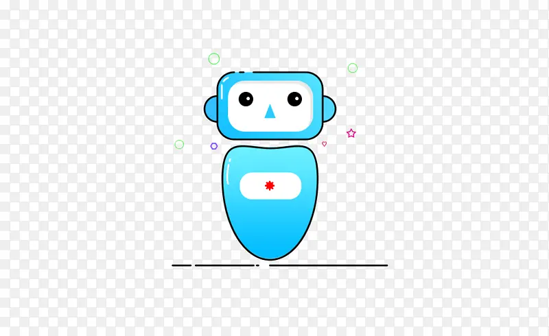 可爱的蓝色小机器人
