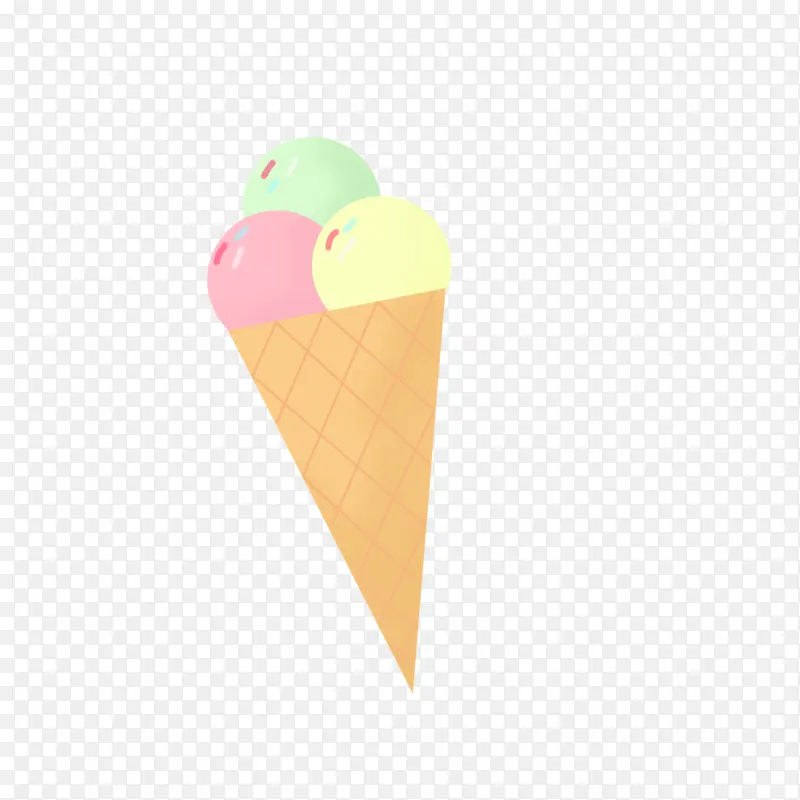 三色甜筒冰淇淋
