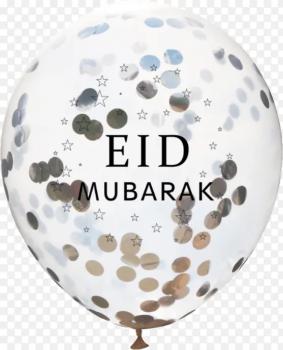 EID银色纸屑气球