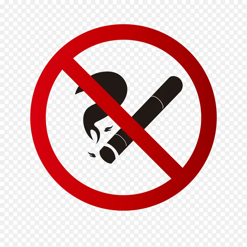 卡通的严禁抽烟标识PNG