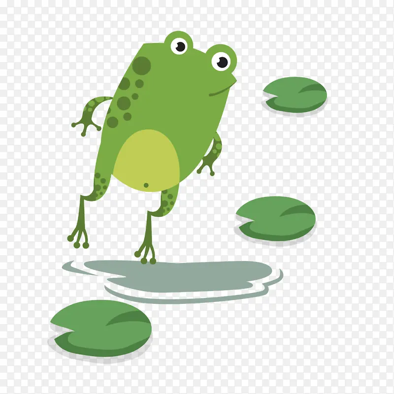 手绘跳起的青蛙免抠图