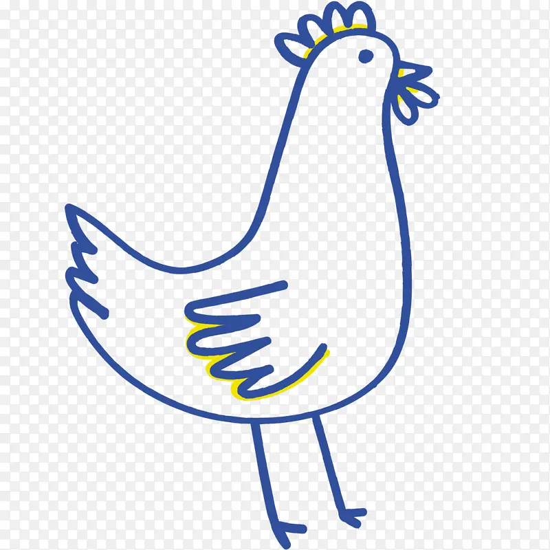二维卡通蓝色小鸡