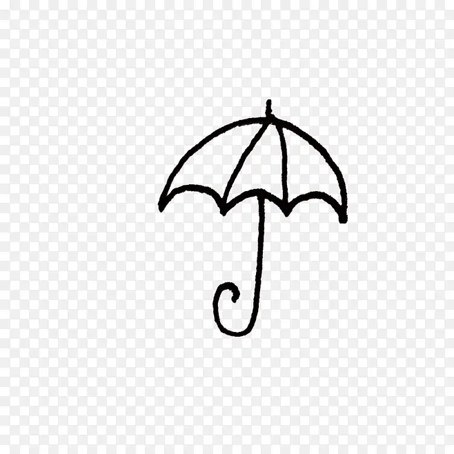黑白简笔画小雨伞