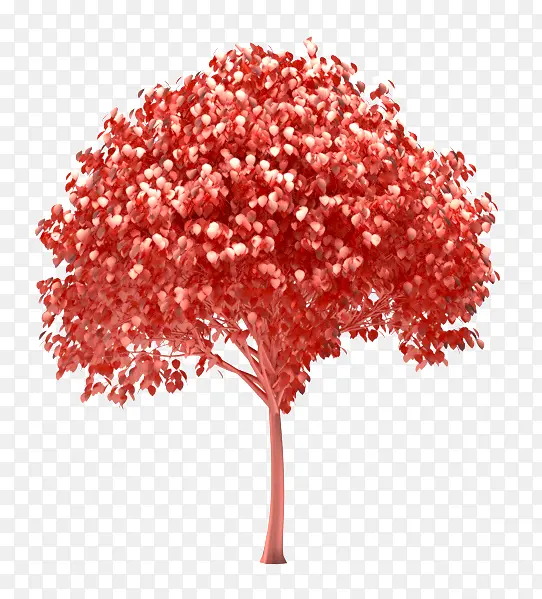 C4D粉红色大树
