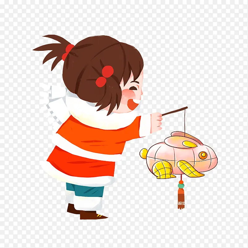 灯笼,女孩,儿童,元素,活力图片素材