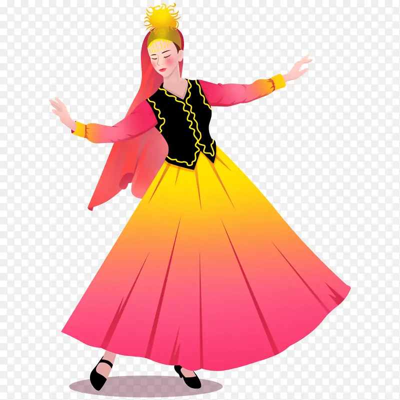 新疆跳舞的女孩