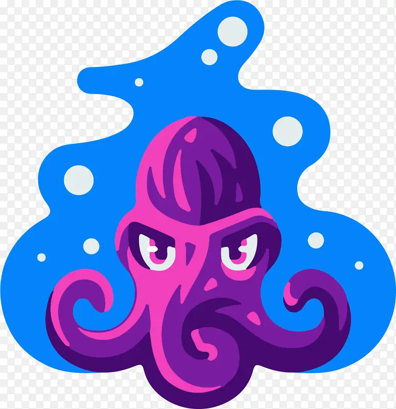 紫色的手绘章鱼