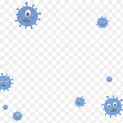 细菌，新冠，卡通，疫情