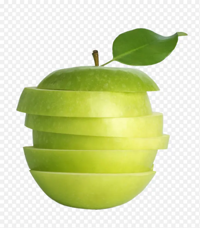 绿色苹果切分