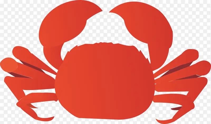 红色螃蟹卡通插画
