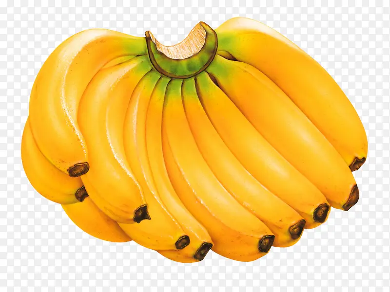 香蕉，黄黄的香蕉，颜色偏橙色
