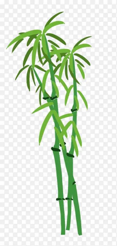 卡通手绘绿竹子