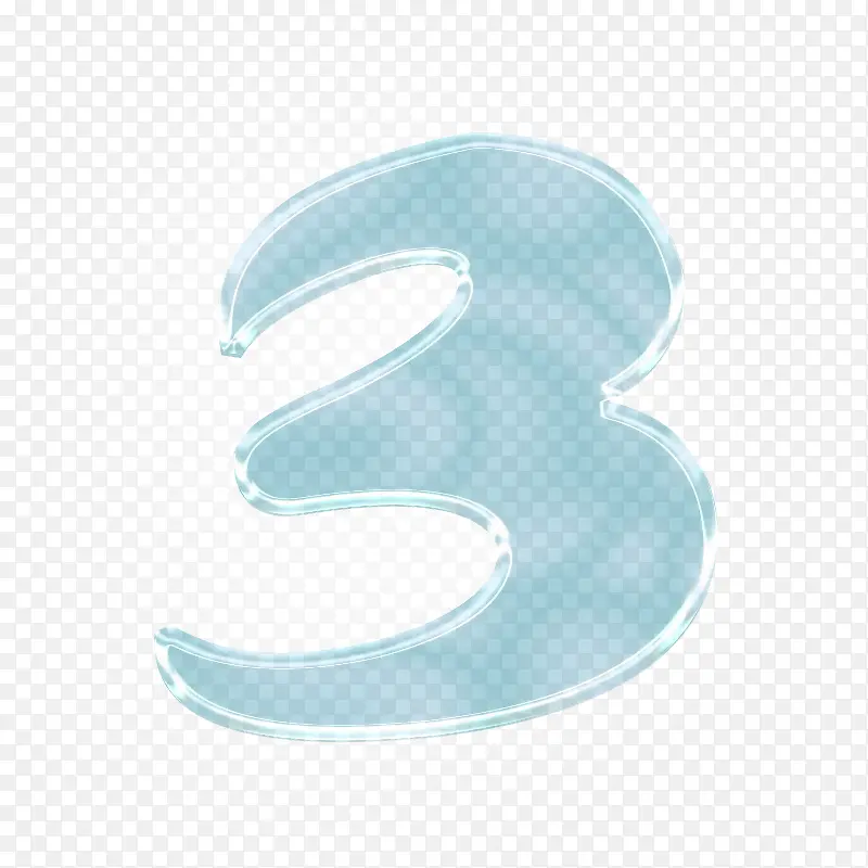 玻璃数字效果立体字体3